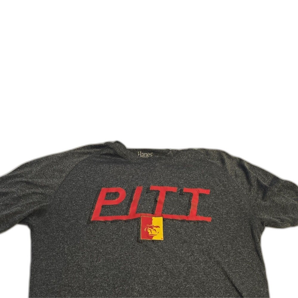 Hanes Gray University Graphic Print Crew Neck Short Sleeve T-Shirt Mens M